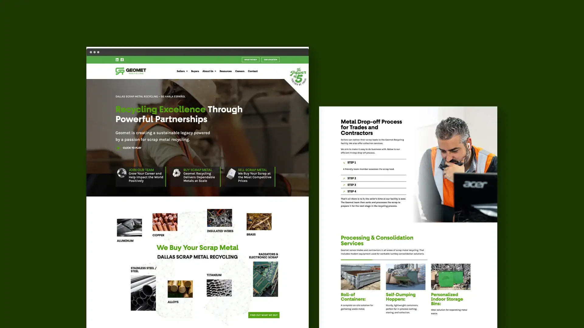 industrial marketing - website design for metal recyclers