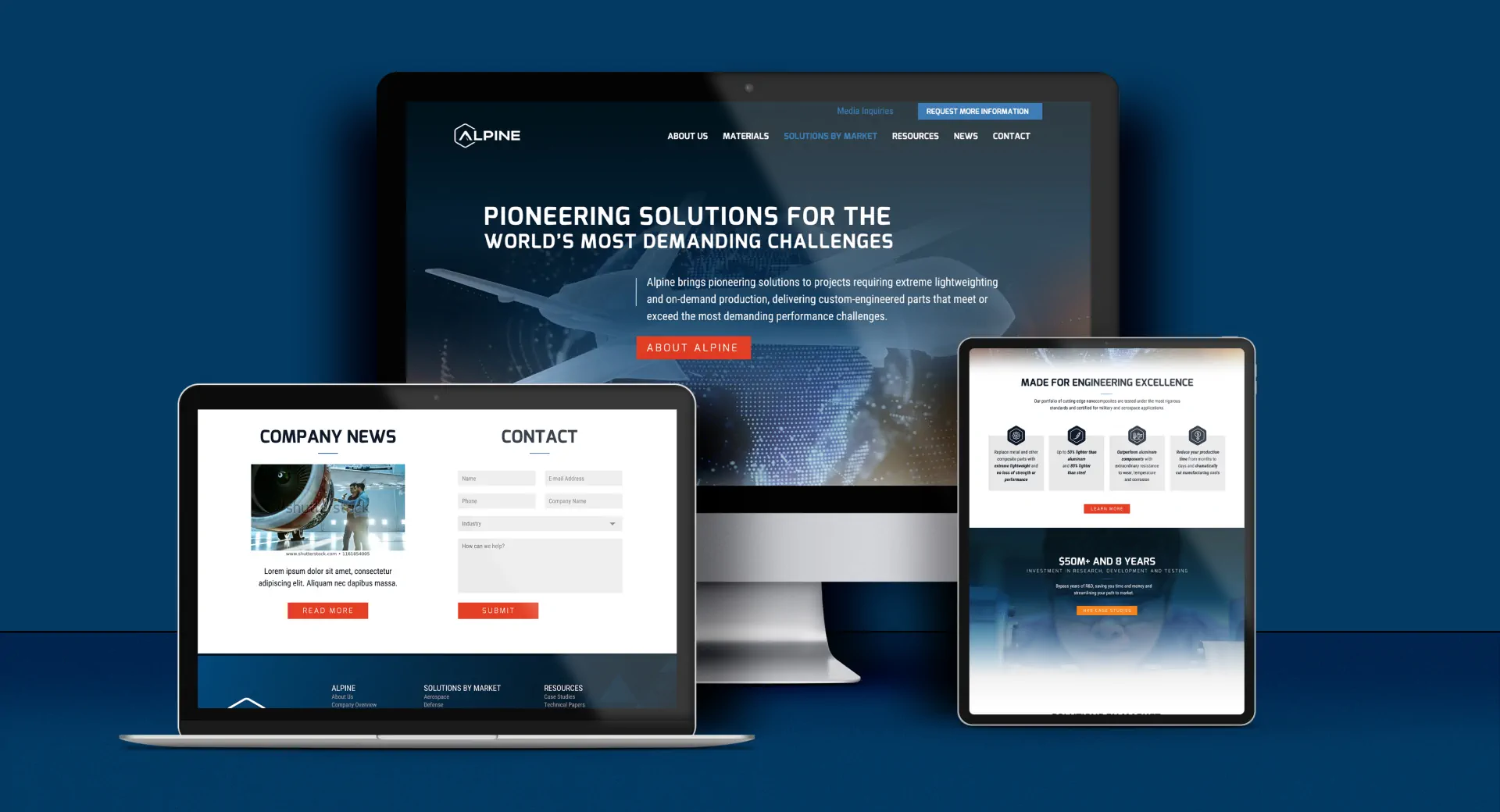 aerospace marketing - website development