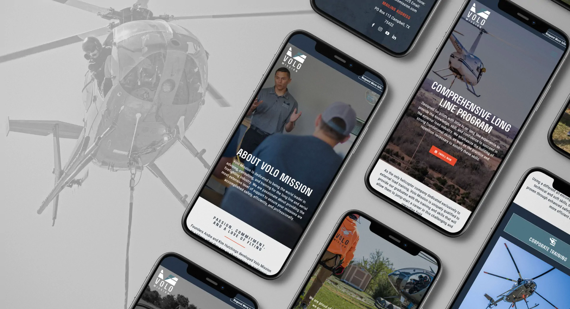 website design for aviation companies - website design for helicopter training company